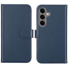 Selencia Cover a libro in vera pelle Samsung Galaxy S25 - Blu