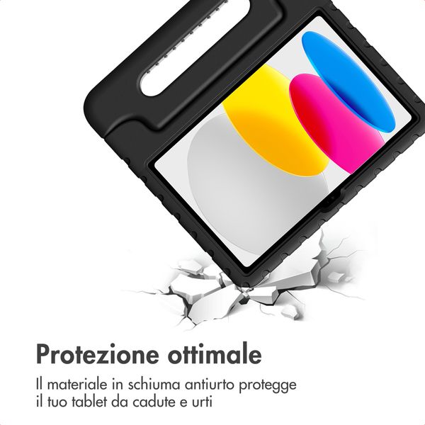 imoshion Cover Posteriore Kidsproof con Maniglia Apple iPad 11 (2025) 11 pollici A16 / iPad 10 (2022) 10.9 pollici - Nero