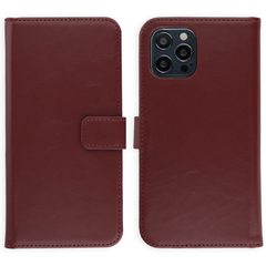 Selencia Cover a libro in vera pelle Apple iPhone 12 (Pro) - Burgundy