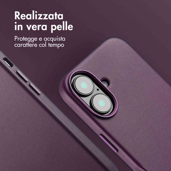 Accezz Cover in Pelle con MagSafe Apple iPhone 16 - Heath Purple