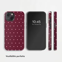 Selencia Cover Posteriore Vivid Apple iPhone 13 - Happy Dots Burgundy