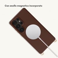 Selencia Cover posteriore Rivièra con MagSafe con ganci rimovibili Samsung Galaxy S25 Ultra - Choco Brown