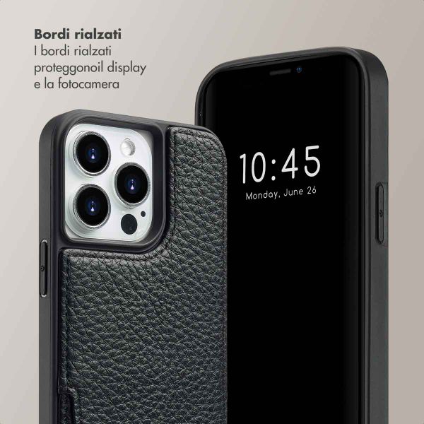 Selencia Cover per telefono Nova con cordino e portacarte Apple iPhone 14 Pro - Nero