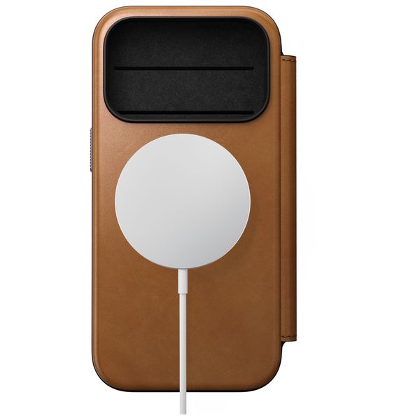 Nomad Cover a libro in pelle moderna Apple iPhone 18 Pro Max / 17 Pro Max - English Tan