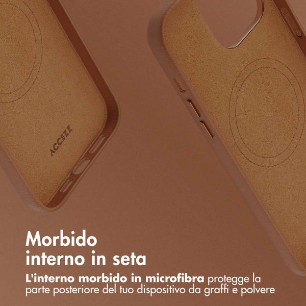 Accezz Cover in Pelle con MagSafe Apple iPhone 14 Pro Max - Sienna Brown