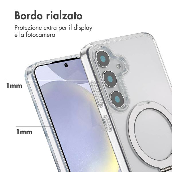 Accezz Cover con anello e supporto con MagSafe Samsung Galaxy S25 Plus - Trasparente