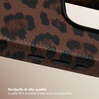 Selencia Cover Sabi Stampa pantera con MagSafe Apple iPhone 16 Pro - Mocha Brown