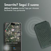 Accezz Portafoglio in pelle magnetico con supporto - Compatibile con Apple Find My - Cedar Green