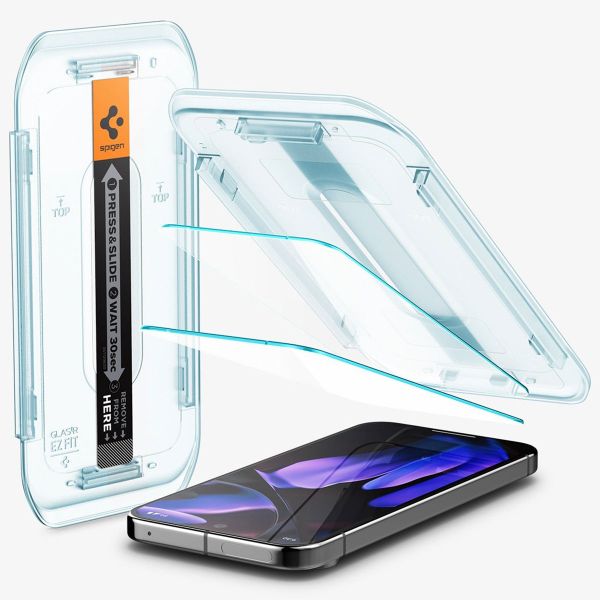 Spigen Vetro temperato GLAStR EZ Fit, confezione da 2 + Applicatore Google Pixel 9 / 9 Pro / 10 / 10 Pro