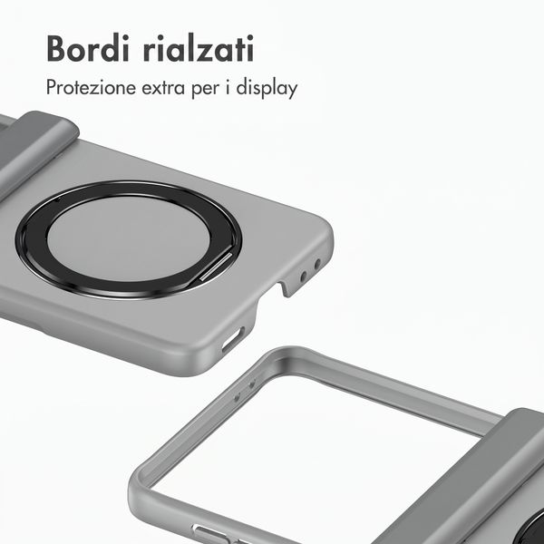 Accezz Color Backcover con MagSafe e supporto ad anello Samsung Galaxy Z Flip 8 - Grigio
