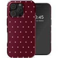 Selencia Vivid Backcover met MagSafe Apple iPhone 16 Pro Max - Happy Dots Burgundy