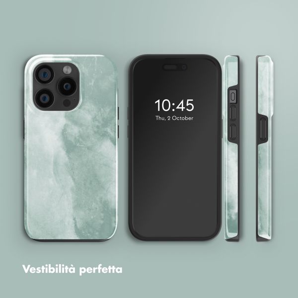 Selencia Cover posteriore Vivid con MagSafe Apple iPhone 15 Pro - Marble Grayed Jade