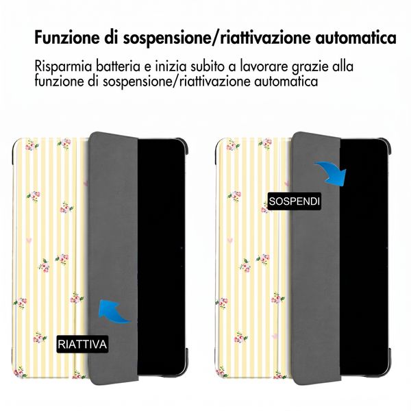 imoshion Cover Trifold Design Samsung Galaxy Tab A11 Plus / A9 Plus - Garden Stripes