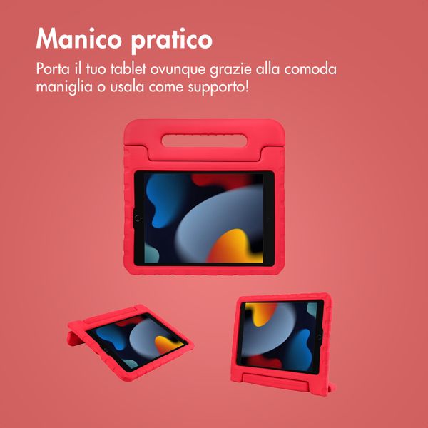 imoshion Cover Antishoc Speciale Bambini con Manico iPad 10.2 (2019 / 2020 / 2021) - Rosso