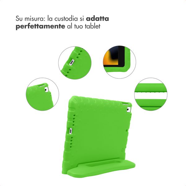 imoshion Cover Antishoc Speciale Bambini con Manico iPad 10.2 (2019 / 2020 / 2021) - Verde