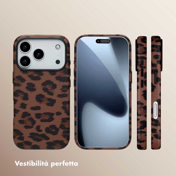 Selencia Cover Sabi Stampa pantera con MagSafe Apple iPhone 17 Pro - Mocha Brown