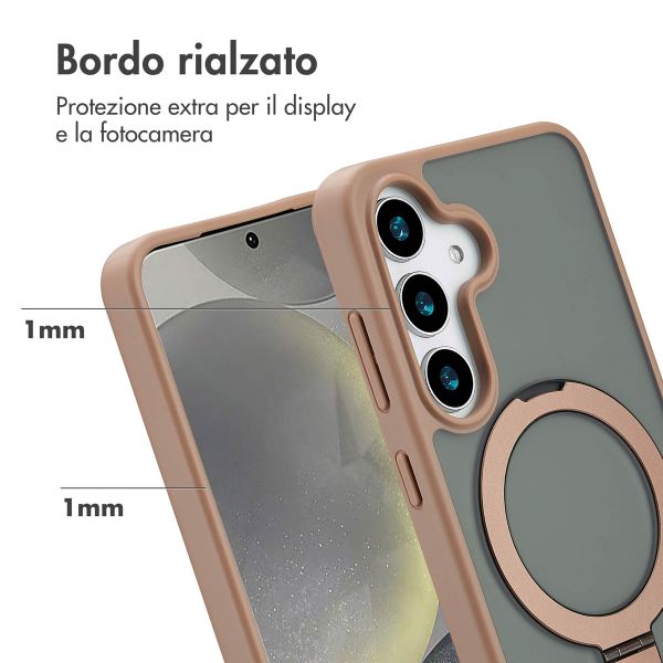 Accezz Cover con anello e supporto con MagSafe Samsung Galaxy S25 - Marrone