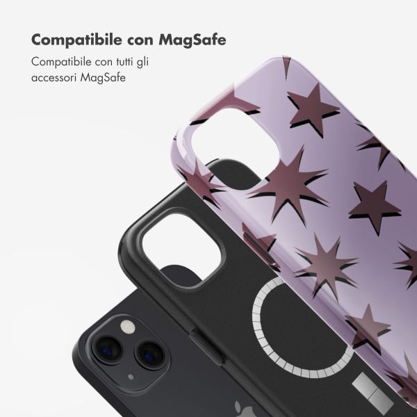 Selencia Cover posteriore Vivid con MagSafe Apple iPhone 13 - Stars Plum Lilac