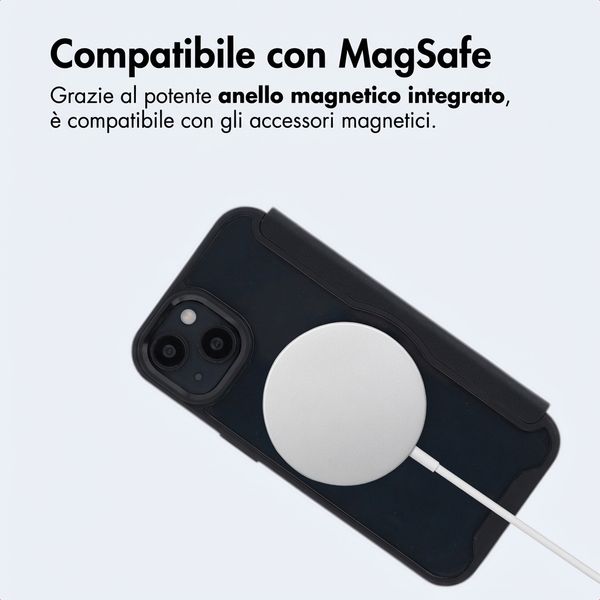 imoshion Bookcase trasparente con MagSafe Apple iPhone 14 / 13 - Nero