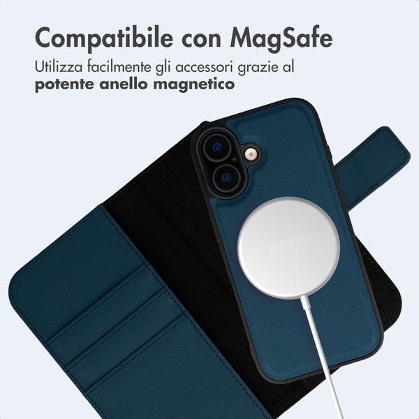 imoshion Cover a libro di lusso 2-in-1 rimovibile Apple iPhone 16 - Blu