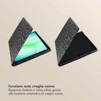Selencia Libreria Sabi con stampa leopardata Samsung Galaxy Tab A11 Plus - Midnight Black