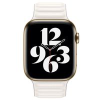 Apple Cinturino Leather Link Apple Watch | 44/45/46/49 mm - Taglia M/L - Chalk