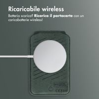 Accezz Portafoglio in pelle magnetico con supporto - Compatibile con Apple Find My - Cedar Green