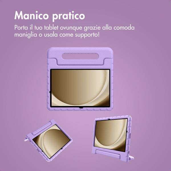 imoshion Cover Posteriore Kidsproof con Maniglia Samsung Galaxy Tab A11 Plus / A9 Plus - Lilla