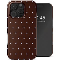 Selencia Cover posteriore Vivid con MagSafe Apple iPhone 16 Pro - Happy Dots Chocolate