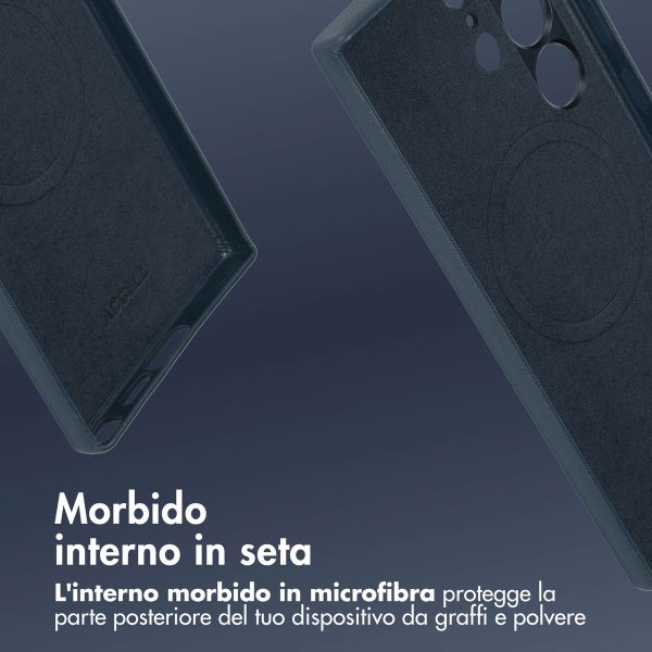 Accezz Cover in Pelle con MagSafe Samsung Galaxy S24 Ultra - Nightfall Blue