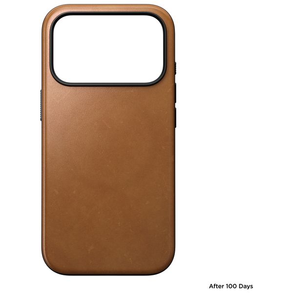 Nomad Cover in pelle moderna MagSafe Apple iPhone 18 Pro / 17 Pro - English Tan