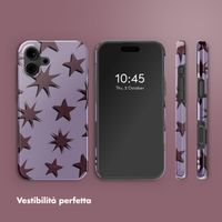 Selencia Cover posteriore Vivid con MagSafe Apple iPhone 16 - Stars Plum Lilac