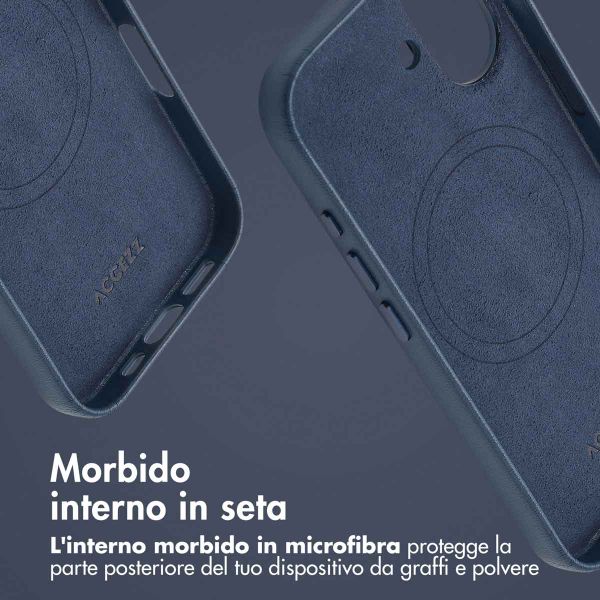 Accezz Cover in Pelle con MagSafe Apple iPhone 16 - Nightfall Blue