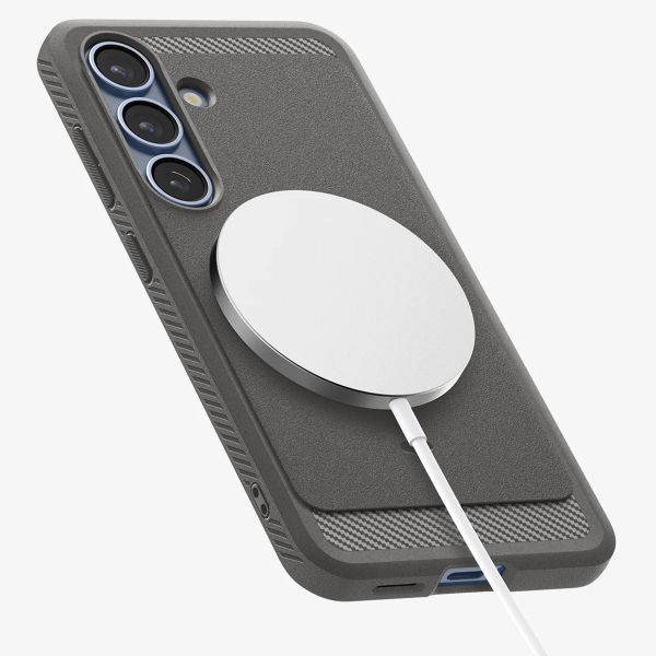 Spigen Cover Rugged Armor con MagSafe Samsung Galaxy S25 - Marble Gray