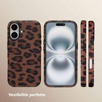Selencia Cover Sabi Stampa pantera con MagSafe Apple iPhone 16 - Mocha Brown