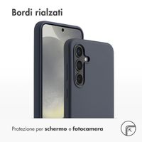 Accezz Cover in silicone liquido con MagSafe Samsung Galaxy S24 FE - Blu scuro