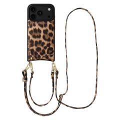 Selencia Cover per telefono Nova con cordino e portacarte Apple iPhone 18 Pro Max / 17 Pro Max - Leopard
