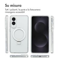 Accezz Cover con anello e supporto con MagSafe Samsung Galaxy S25 Edge - Trasparente
