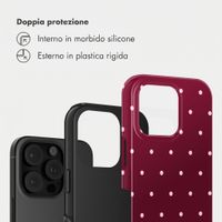 Selencia Cover Posteriore Vivid Apple iPhone 16 Pro Max - Happy Dots Burgundy