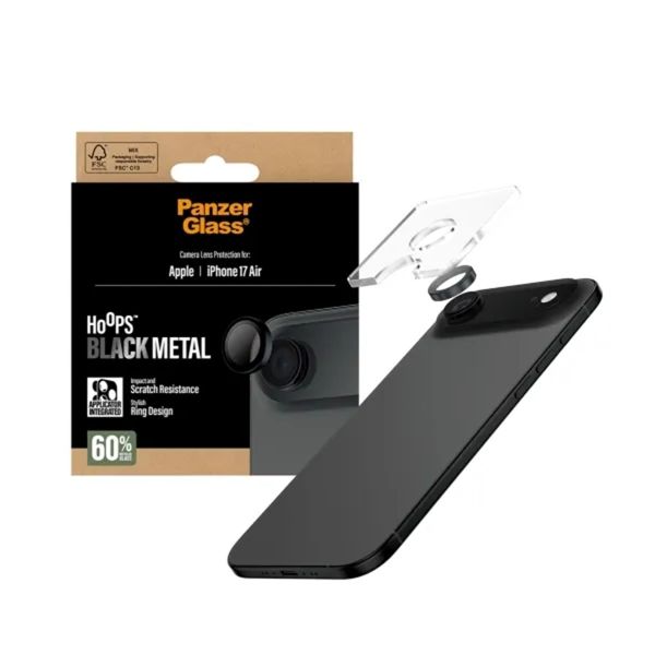 PanzerGlass Pellicoprotettiva fotocamera Hoops Optic Rings Apple iPhone Air - Nero