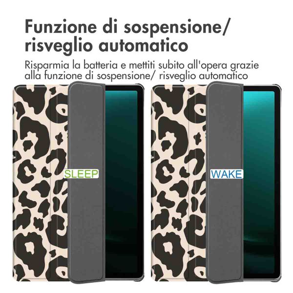 imoshion Cover Trifold Design Samsung Galaxy Tab S10 Plus / Tab S9 FE Plus / Tab S9 Plus - Leopard