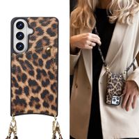 Selencia Cover per telefono Nova con cordino e portacarte Samsung Galaxy S26 - Leopard