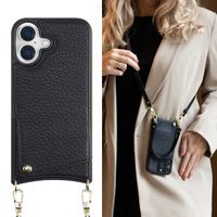 Selencia Cover per telefono Nova con cordino e portacarte Apple iPhone 16 - Nero