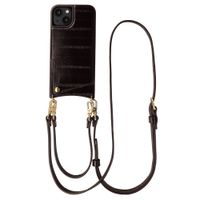Selencia Nova cover posteriore in vera pelle con portacarte Apple iPhone 14 / 13 - Dark Chocolate