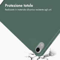 Accezz Cover a libro in silicone Smart Apple iPad 11 (2025) 11 pollici A16 / iPad 10 (2022) 10.9 pollici - Verde scuro
