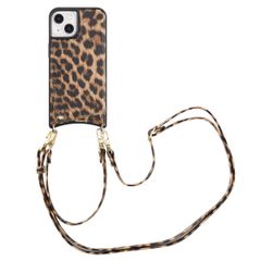 Selencia Cover per telefono Nova con cordino e portacarte Apple iPhone 14 / 13 - Leopard