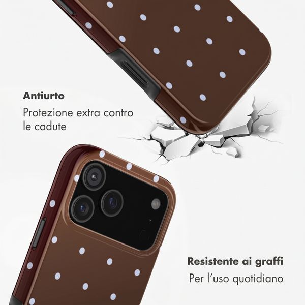 Selencia Cover posteriore Vivid con MagSafe Apple iPhone 17 Pro - Happy Dots Chocolate
