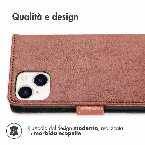 imoshion Cover a libro di Lusso Apple iPhone 15 Plus - Marrone