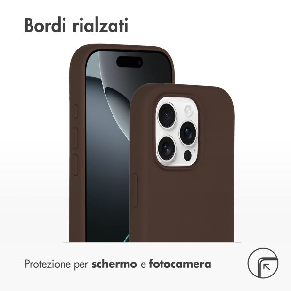 Accezz Cover in silicone liquido con MagSafe Apple iPhone 16 Pro - New Tea Brown