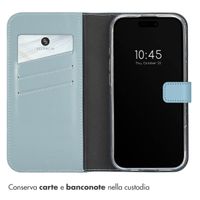 Selencia Cover a libro in vera pelle Apple iPhone 16 Pro - Air Blue